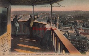 Postcard Expo  1914 Panorama Plate Forme Tour Metallique Fourviere Lyon France