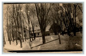 Vintage 1910's RPPC Postcard - Suburban Home Landscape