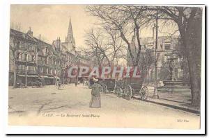 Caen Old Postcard Boulevard St Pierre (animated caleches)