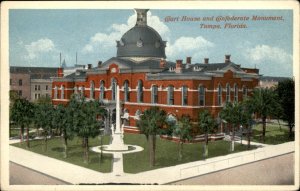 Tampa Florida Court House Monument c1900-20s Vintage Postcard