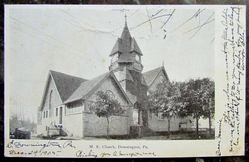 BRANDYWINE CREEK DOWNINGTOWN PA 1906 ANTIQUE REAL PHOTO POSTCARD 