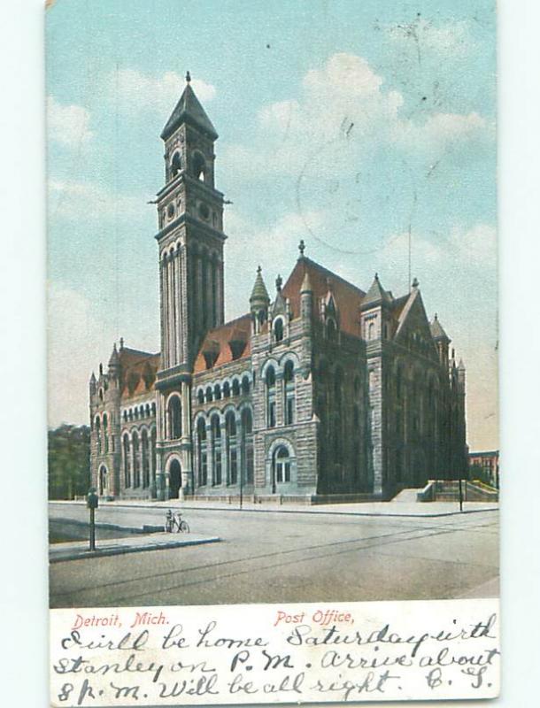 Pre-1907 POST OFFICE Detroit Michigan MI n5844