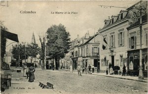 CPA COLOMBES La Mairie et la Place (413438)