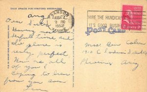 Maine ME  BANGOR LARGE LETTER LINEN Greetings STATE SCENES 1952 Tichnor Postcard 