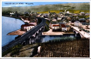 Luxembourg Vallée de la Sùre Wasserbillig Vintage Postcard C137