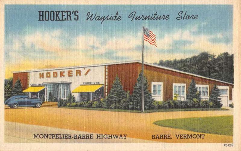 Barre Vermont Hookers Furniture Street View Antique Postcard K104433