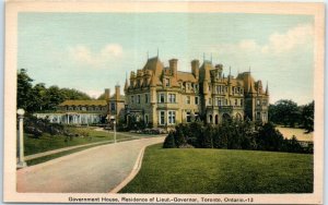 Postcard - Government House, Residence of Lieut.-Governor - Toronto, Canada