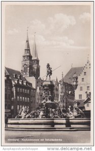 Germany Nuernberg Neptunbrunnen mit Sebalduskirche Photo