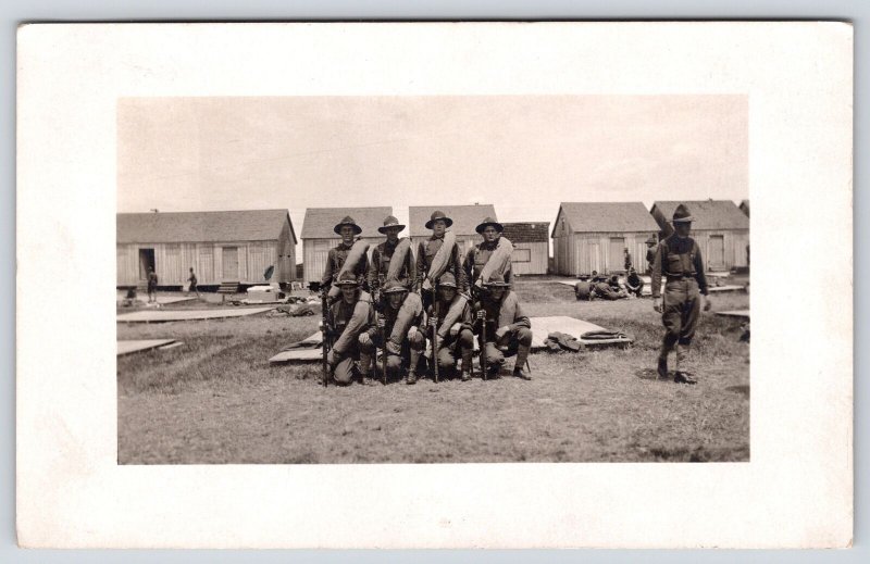 Encinal TX~Co F 2nd Maine Infantry~Me & the Boys~Mexican Border War~1916 RPPC