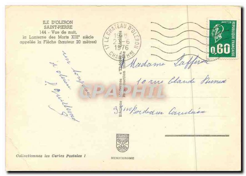 Modern Postcard Ile d'Oleron Saint Pierre Night view