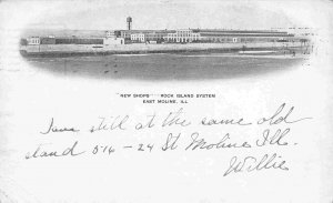 New Shops Rock Island System East Moline Illinois 1905 postcard