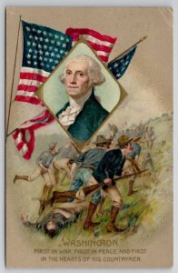 George Washington Portrait First In War First In Peace Countrymen Postcard X26