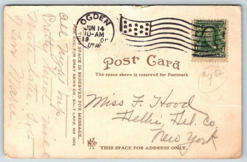 1909  Ogden  Utah  Washington Avenue  Postcard