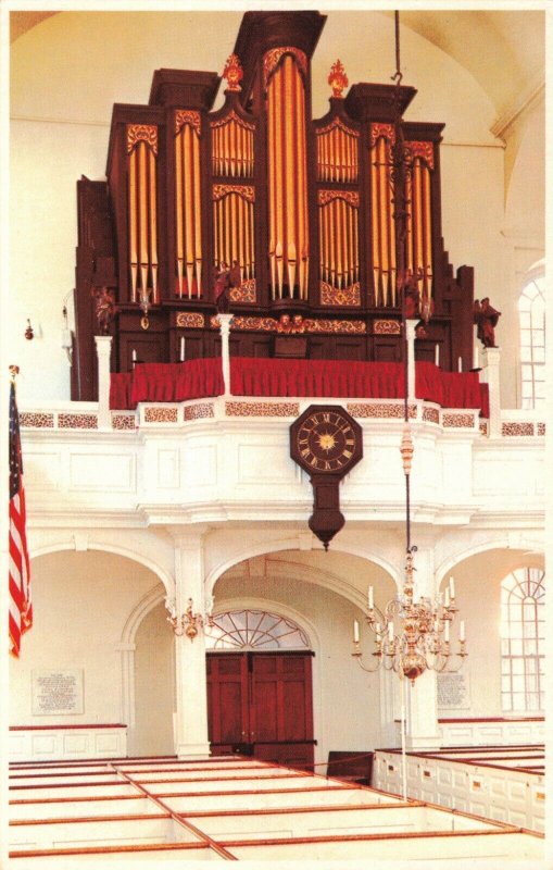 Wall Clock Old North Church Boston Mass. Postcard 2T7-151