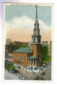 Park Street Church, Boston, Massachusetts, unused Abrams Postcard