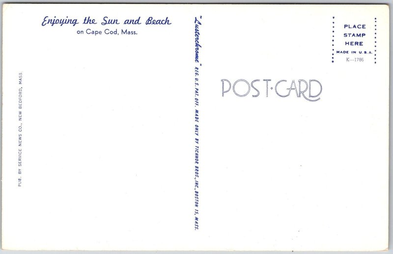 Enjoying The Sun And Beach Cape Cod Massachusetts Crowds Bathing Beach Postcard