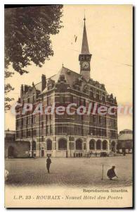 Old Postcard Roubaix Nouvel Hotel Des Postes