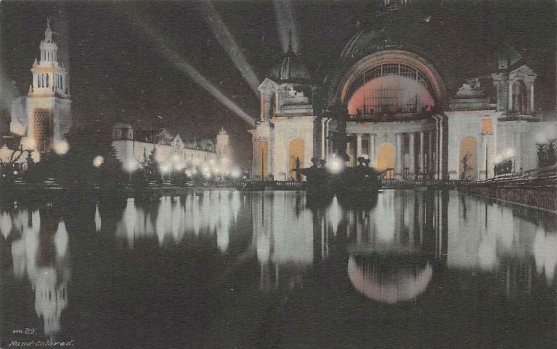 Festival Hall, Night Illumination PPIE 1915 San Francisco Vintage Postcard