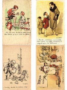 POULBOT Artist Signed PROPAGANDA CHILDREN 110 Vintage Postcards (L5994)