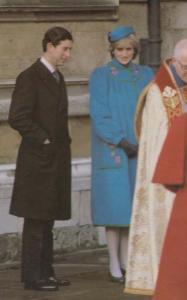 Prince Charles Princess Diana Christmas Day 1981 Church Wedding Royal Postcard