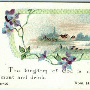 c1880s Romans 14:17 Bible Quote Victorian Trade Card Christian Lord Jesus C23