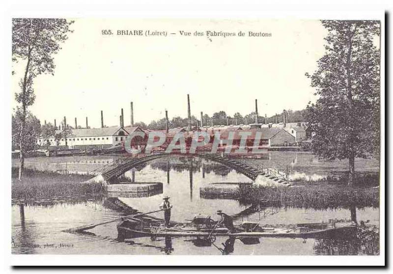 Briare Old Postcard View of button factories (reproduction)