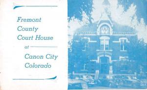 Canon City Colorado Fremont Court House Street View Antique Postcard K33548