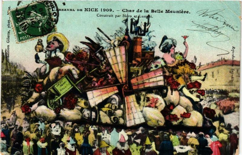 CPA Carnaval de NICE 1909 Char de la Belle Meuniere (375381)