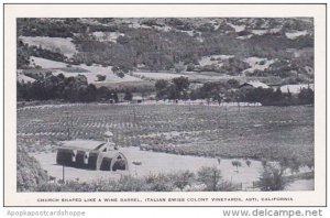 California Asti Church Shaped Like A Wine Barrel Italian Swiss Colony Vineyards