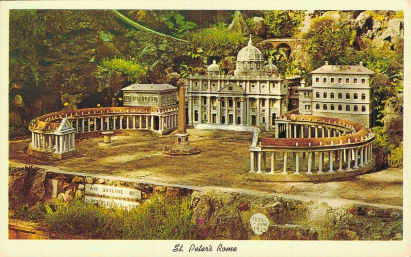 USA St. Peter's Rome Ave Maria Grotto St. Bernard Alabama Vintage Postcard 07.32