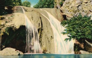 Postcard 1950 Beautiful Waterfalls Turner Falls In The Mountains Of Oklahoma OK