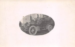 Man in Old Car Real Photo Unused 