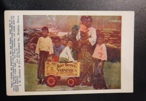 Mint USA Advertising Postcard Berry Brothers Varnishes Hindu Kids Berry Wagon