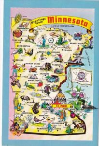 Greetings From Minnesota With Map