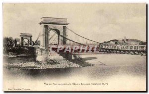 Old Postcard View Of Suspension Bridge Du Rhone At Tarascon