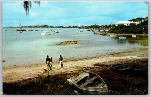 Mangrove Beach Bermuda 1950-60s Postcard Boats Ocean Beach