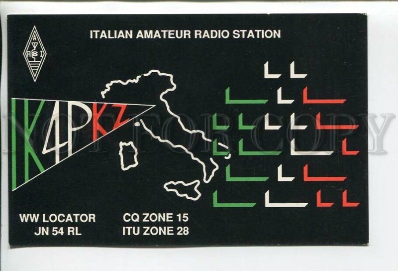 462885 1991 year USSR Italy Bologna radio QSL card