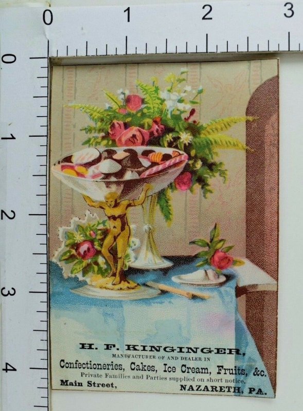 H.F kinginger Confectioneries Cakes Ice Cream Fruits Candy Dish Floral Image F64