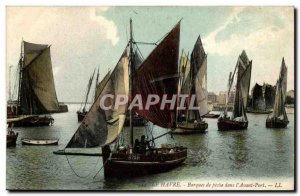 Old Postcard Boat Le Havre Boats fishing in the harbor & # 39avant