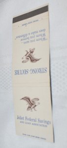 Joliet Federal Savings and Loan Illinois 30 Strike Matchbook Cover