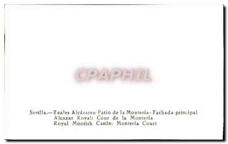 Postcard Modern Sevilla Reales Alcazares Patio De La Monteria Fachada Principal