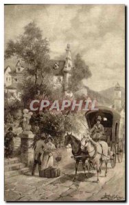 Postcard Old Hitch Horses