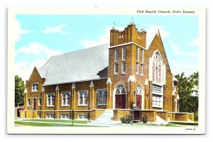 First Baptist Church Pratt Kansas Postcard