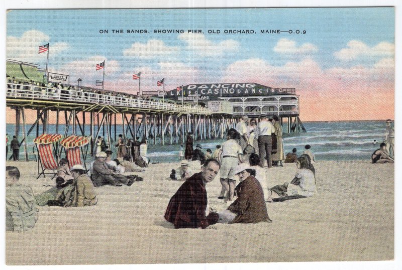 Old Orchard, Maine, On The Sands, Showing Pier