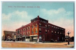 c1910's The Ward Hotel & Restaurant Classic Cars Aberdeen South Dakota Postcard