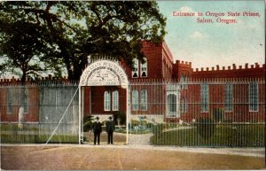 Entrance to Oregon State Prison, Salem OR Vintage Postcard L33