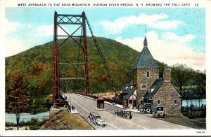 New York Bear Mountain Hudson River Bridge West Approach Showing Toll Gate 1930