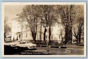 1956 Court House Building Cars Corvallis Oregon OR Smith RPPC Photo Postcard