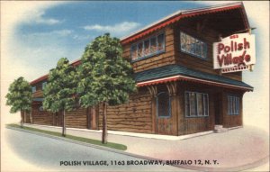 Buffalo New York NY Polish Village Linen Vintage Postcard