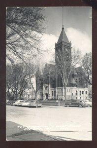 RPPC RED OAK IOWA MONTGOMERY COUNTY COURT HOUSE CARS REAL PHOTO POSTCARD